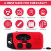 2000mAh Solar Hand Crank Emergency Radio with USB Charging and Disaster Prevention