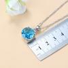 Bridal Wedding Round Moroccan Jewelry Sets With Stone Blue Cz Earrings And Necklace For Women Trendy Costume