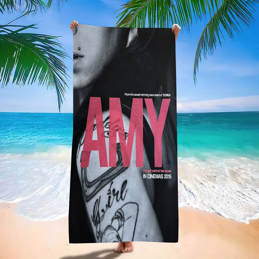 Amy Winehouse Pop Singer Microfiber Printed Beach Towel Mountain Climbing Yoga Beach Swimming Running Absorbent Soft Towel