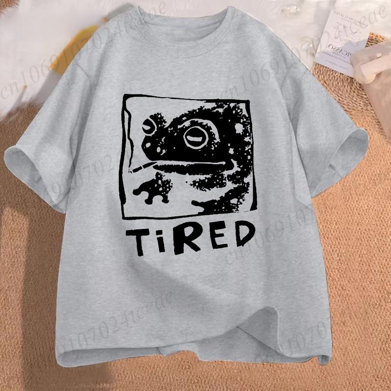 Retro Frog Funny Graphic T-shirt Unisex Men Women, Short Sleeve Tee, Y2K Aesthetic Streetwear, Casual Daily Fashion Casual Tops S