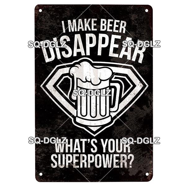 

SQDGLZ Vintage Beer Tin Sign Retro Metal Poster for Bar Wine Cocktail Kitchen Wall Decor Classic Metal Plaque Wall Sticker 20x30cm