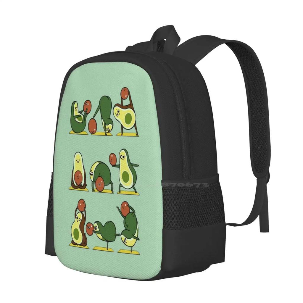 Avocado Yoga With The Seed Hot Sale Schoolbag Backpack Fashion Bags Avocado Yoga Workout Gym Inspiration