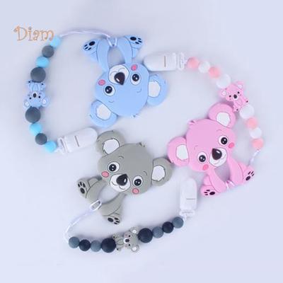 Bebek Ayı Bebek Gıda Sınıfı Silikon Karikatür Koala Diş Kaşıyıcınız Emzik Klip Zincir Diş Çıkarma Oyuncak