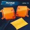 2PCS Pod Light Covers Amber 3 Inch LED Light Bar Cover Amber LED Pods 3X3 Square Work Lights Cube Covers Ditch Pods PC Lens Cover