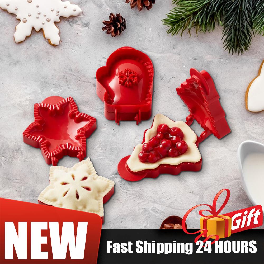 Halloween Christmas Mold Pie Cutter Mini Hand Pie Maker Non-Stick Xmas Pocket Pie Molds Small Dough Presser Cookie Baking Mould