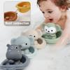 Baby Bath Toys Stacking Bath Boat Toy Silicone Adorable Animal Finger Puppets for Children Interactive Floating Squeeze Toy Gift
