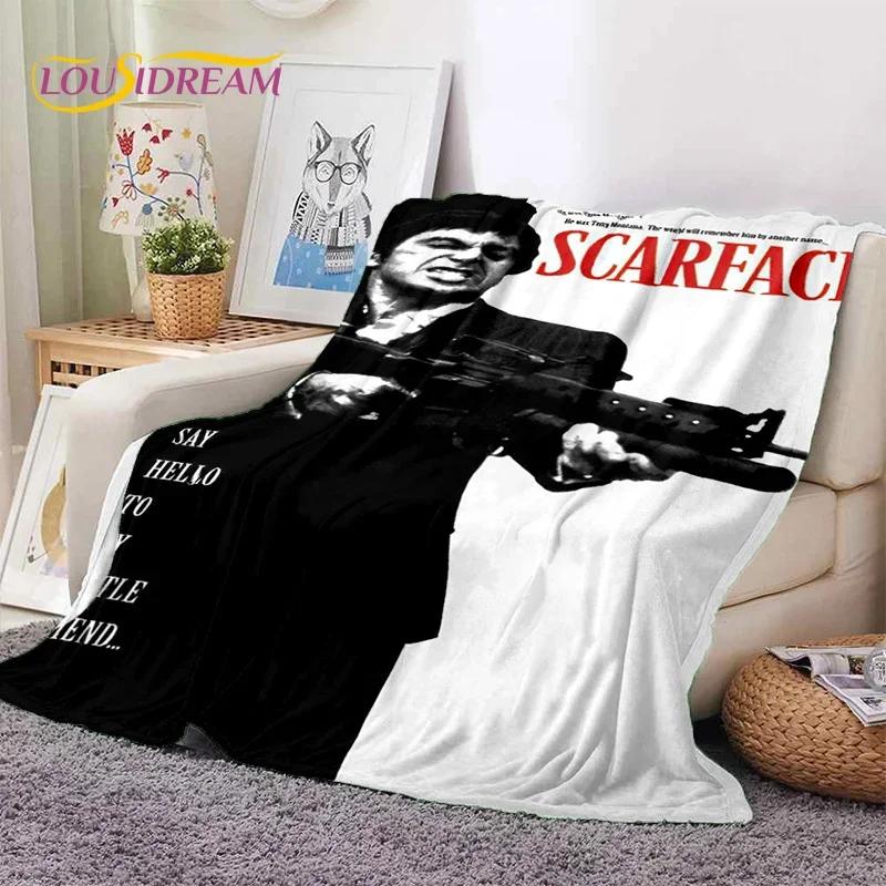 Scarface Tony 3D Printing Movie Soft Flannel Blanket for Beds Bedroom Sofa Picnic,Throw Blanket for Cover Outdoors Leisure Gift