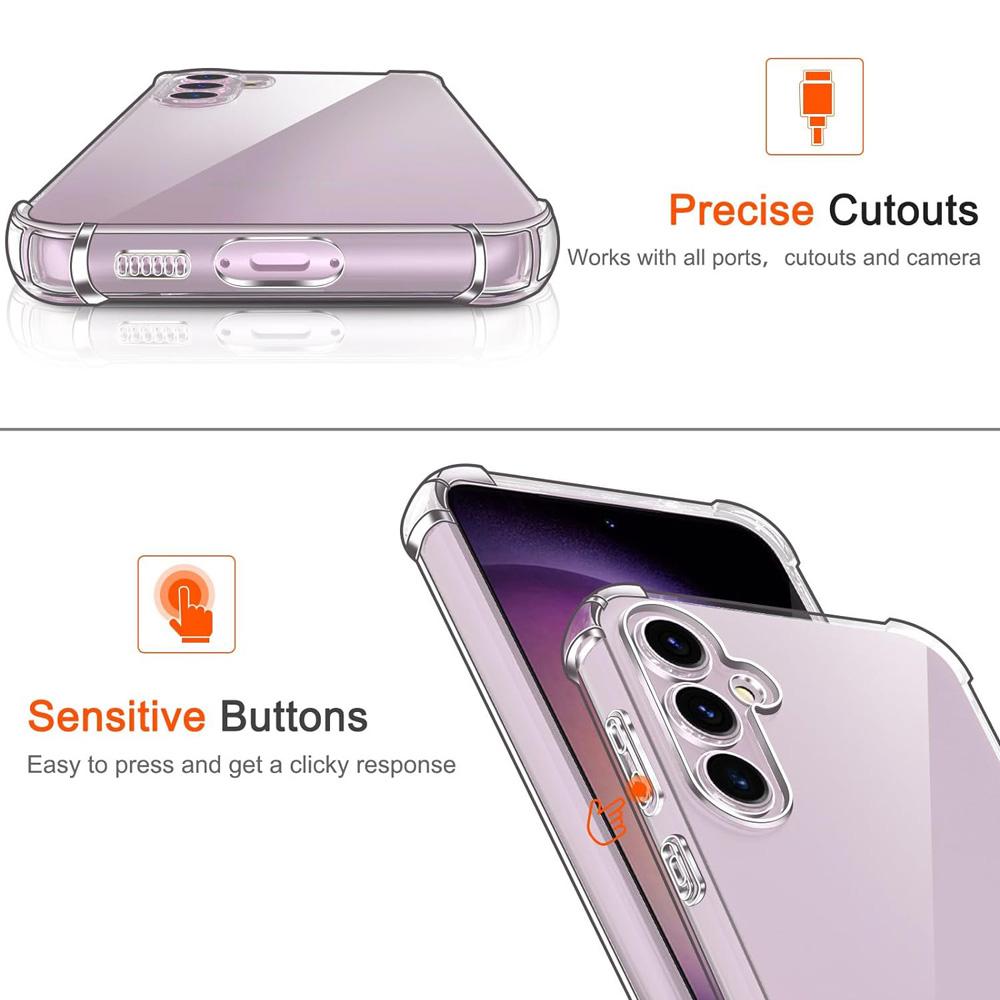 Thick Shockproof Silicone Clear Phone Case For Samsung Galaxy S23 FE S21 FE S24 Ultra S23 S22 S21 Protection Case Back Cover