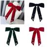 Elegant Velvets Bows Tie Brooch Pin Women's Christmas Rhinestones Snowflake Bowtie Pre Tied Bowknot Corsage Necktie