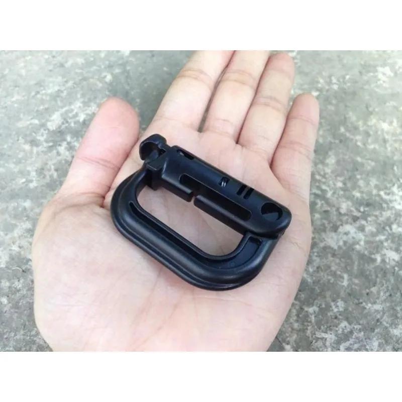 3PCS Carabiner D Locking Ring Plastic Clip Snap Type Ring Buckle Carabiner Keychain ITW Fastener Random Color