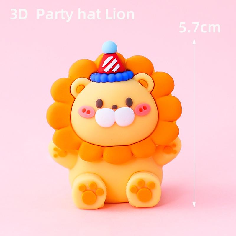 3D Zvířátka Topper na dort Korejský styl Malé zvíře Tygr Lev Oslava miminka 1. narozeniny Chlapec Dívka Roky Starý Party Dekorace na dort