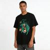 Vintage Flame Wizard Print T-shirt Trendy Dark Magic Style Top Pure Cotton T-shirt