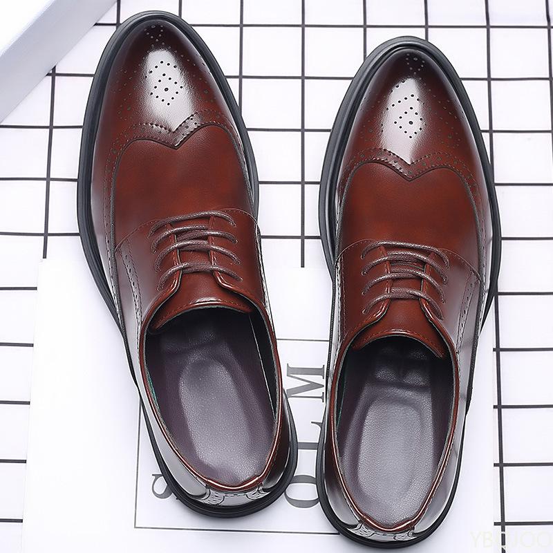 Men's Blok Formal Shoes New Business Casual Footwear  British Formal Leather Shoes Low Cut Breathable Male Shoes Zapatos Mujer