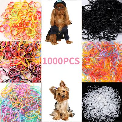 1000 pezzi/set fascia elastica per capelli per animali domestici accessori per la toelettatura dei cani carini diametro 0,87 pollici elastico colorato per cuccioli forniture per animali domestici
