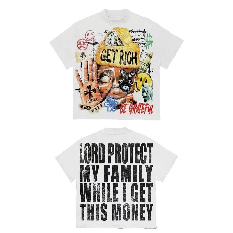 2026 Summer Bestselling Street Fashion Style Make Money Casual Shortsleeved Tshirt for Unisex Loose and Breathable Top S