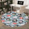 1pc Anime Cartoon Design Round Carpet - Office Chair Mat, Non-Slip Rug for Home Decor, Living Room, Bedroom
