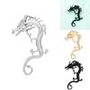 Exquisite Gold Silber Schwarz Drachen Ohrringe Trendiger Tierkreis Legierung Ohrschmuck