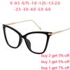 0 -0.5 -0.75 To -6.0 Big Frame 1.56 Aspheric Prescription Eyeglasses With Cylinder Plastic Frame Cat Eye Short-Sight Spectacles