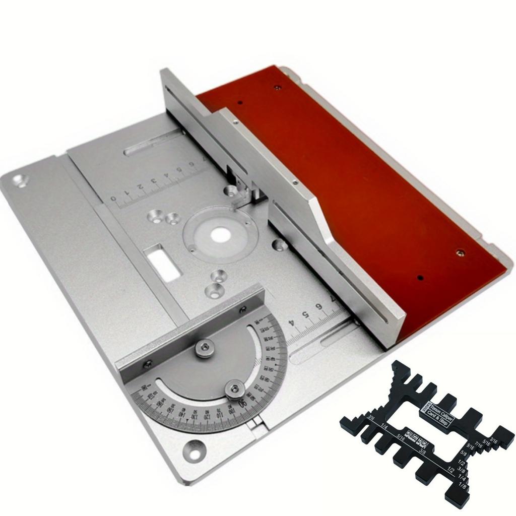 Wood Milling Flip Board W/ Sliding Fence Tenoning Stopper Block & Miter Gauge Guide Set - Woodworking Router Table Insert Plate