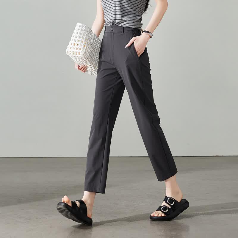 SOFSIL Women's High-Waist Skinny Cropped Casual Pants