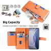 For vivo X90 5G PU Leather Stand Case Zipper Pocket Card Slots Well-Protected Flip Phone Cover with Wrist Strap and Shoulder Strap