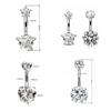 Sexy Belly Navel Piercing Stainless Steel  Heart Belly Button Ring For Women Girls Belly Piercing Ring Body Jewelry