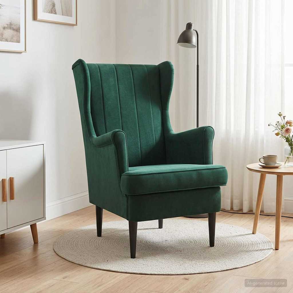 Armchair Dark Green Velvet