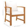 Garden Chairs 2 pcs with Cream Colored Cushions Solid Acacia Wood