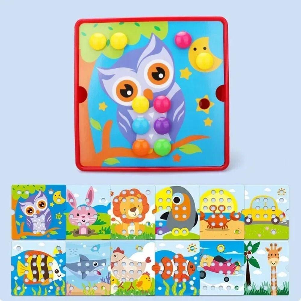Cute Jigsaw Board Toy Cartoon Animal Color Matching Puzzles Baby Development