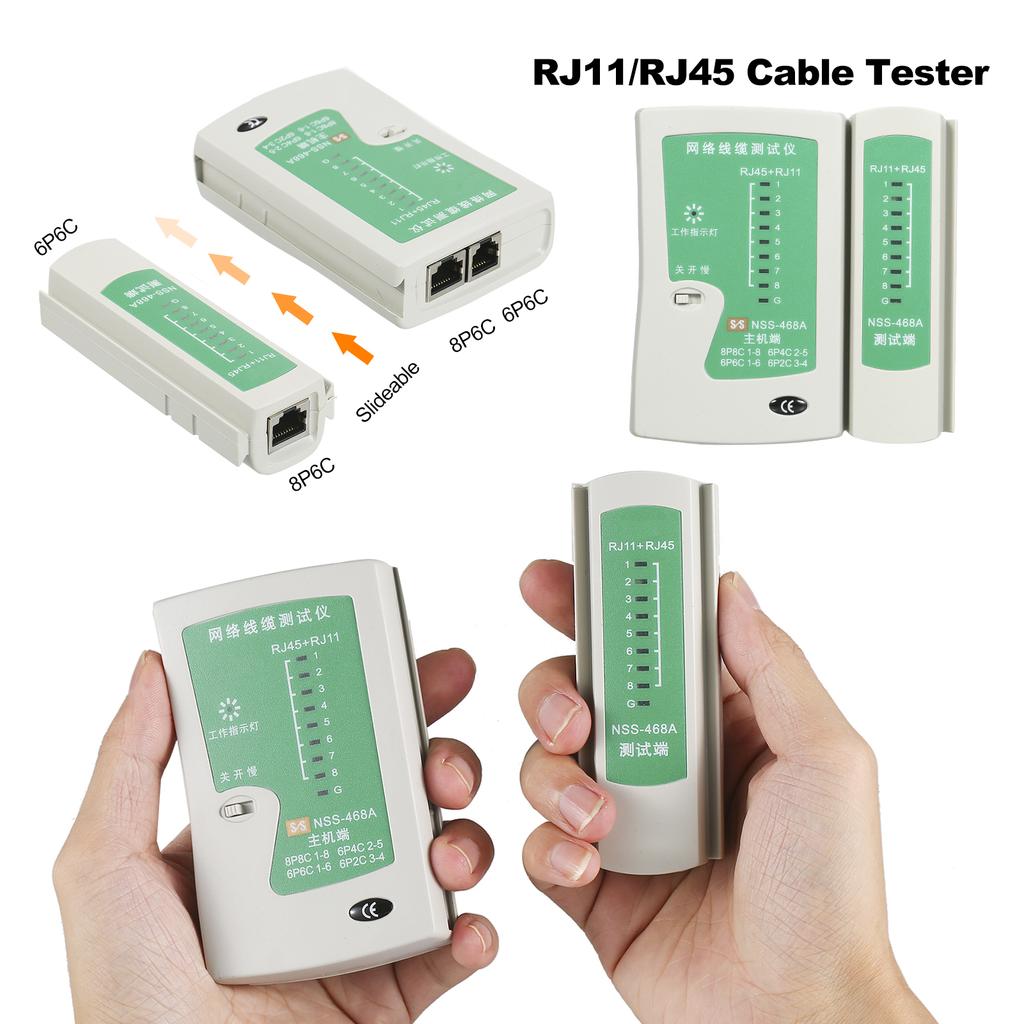 RJ45 Crimp Tool Kit All in One Pass Through Crimping Tool for Cat5e Cat6 Cat6a Pass Through Connector with 100Pcs Connectors 100Pcs Covers Network Ca