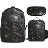 Набір рюкзаків з мультяшними черепами для учнів початкової школи - 3 предмети