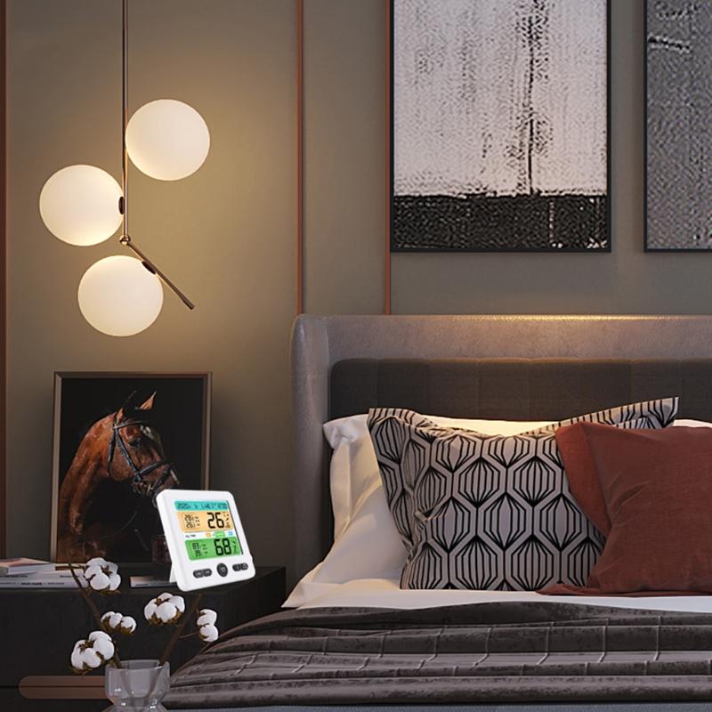 High Precision Temperature Humidity Meter Color Display Weather Thermometer Alarm Clock Desktop Decorations for House