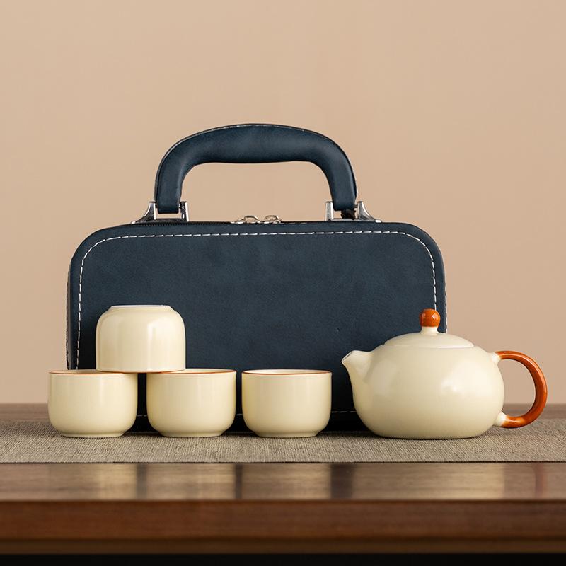 Travel Kung Fu Tea Set Portable Outdoor Cover Bowl Teacup Household Simple Business Gifts