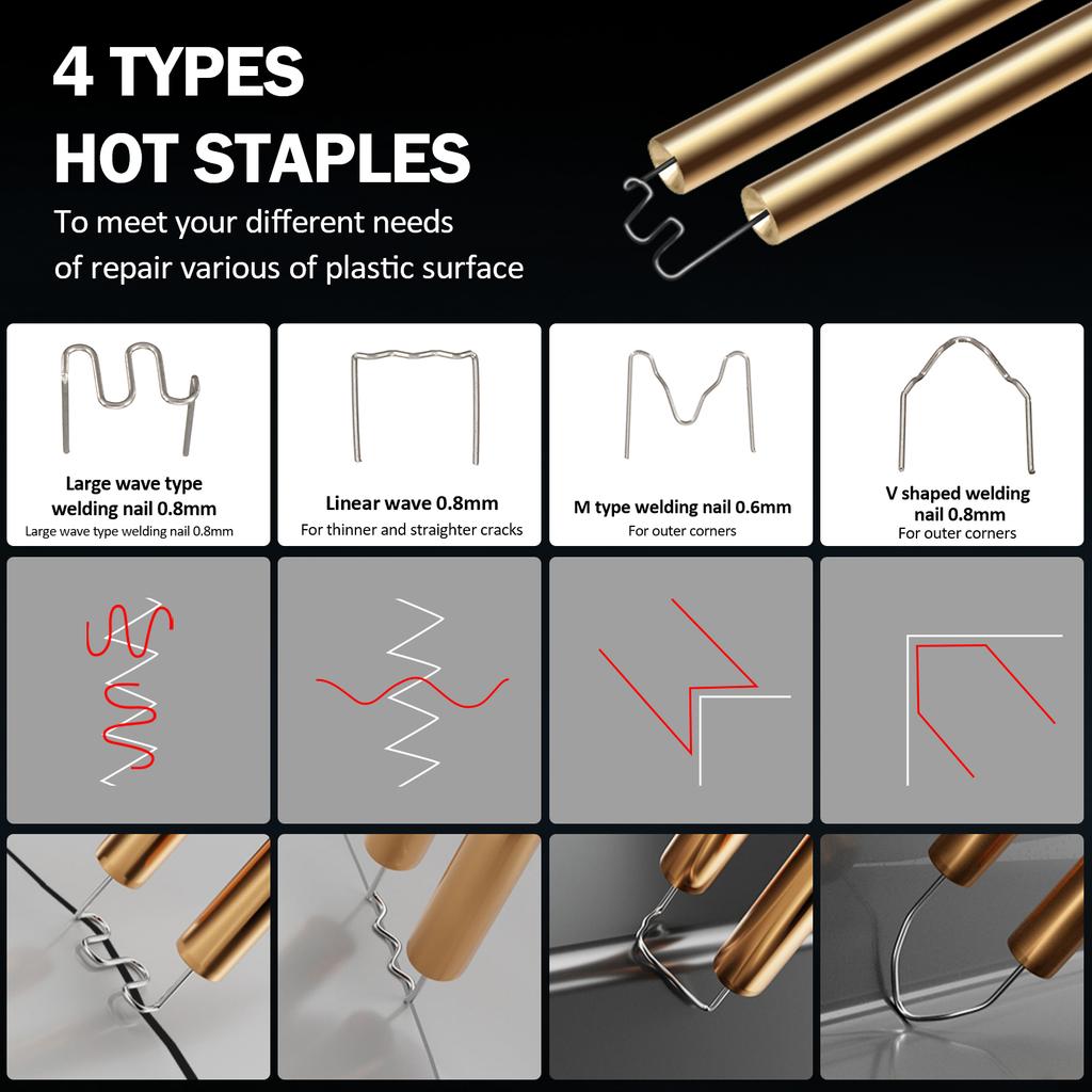 50W Kunststoffschweißgerät Heißklammergerät Kunststoffschweißbrenner Heißluftpistole Lötkolben Autostoßstangen-Reparaturwerkzeug