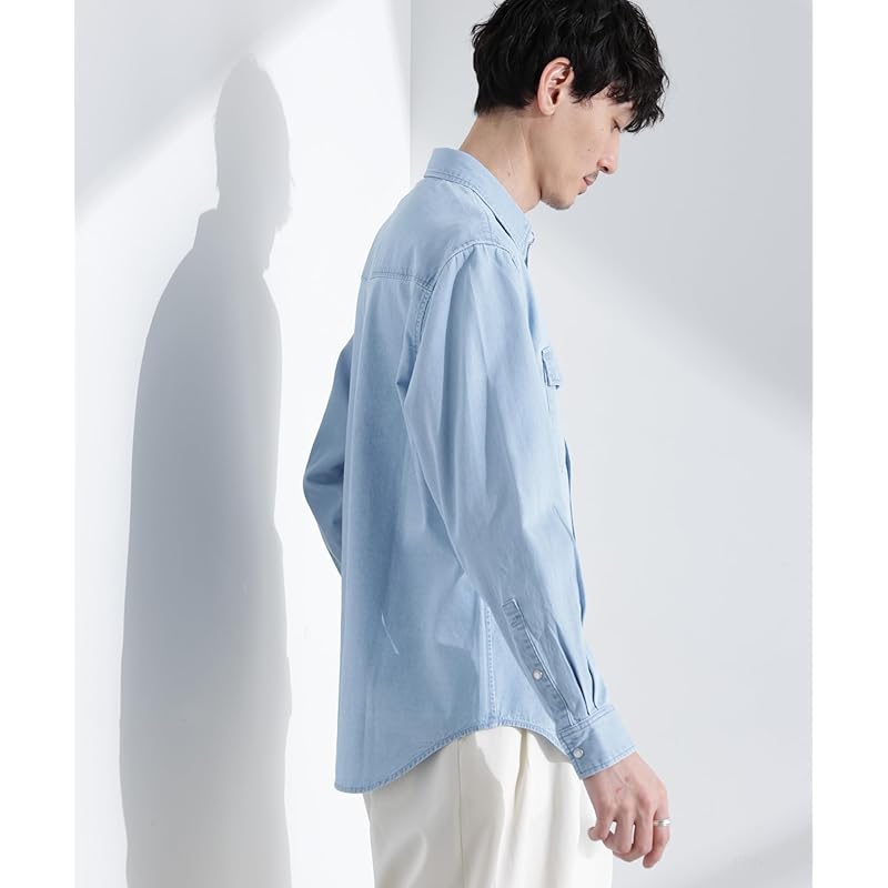 [Nano Universe] MC” TIMELESS WARDROBE denim shirt men's M 111 L.Blue 668-5120222