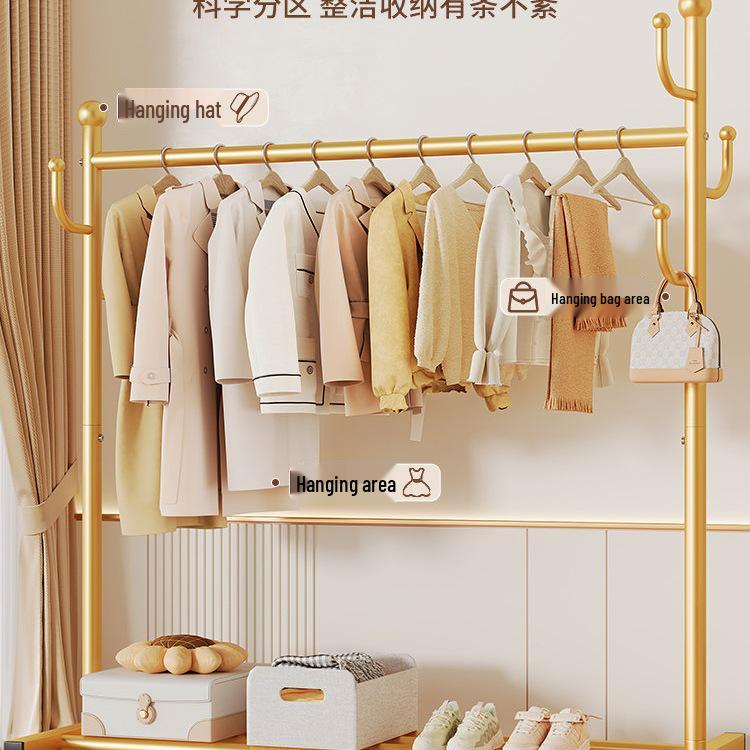 Mobile Floor-Standing Clothes Rack for Bedroom, Balcony, and Dorm – Indoor Hanging and Drying Solution.