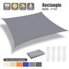 Grey Sun Shade Sail Waterproof Garden Sunscreen Awning Canopy with Free Ropes 95%UV Block Shade Sail Canopy Garden Shelter Cover