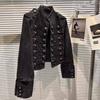 DRIPX Autumn New Fashion Metal Buckle Design Shoulder Strap Denim Short Jacket For Women High Street Coat Female