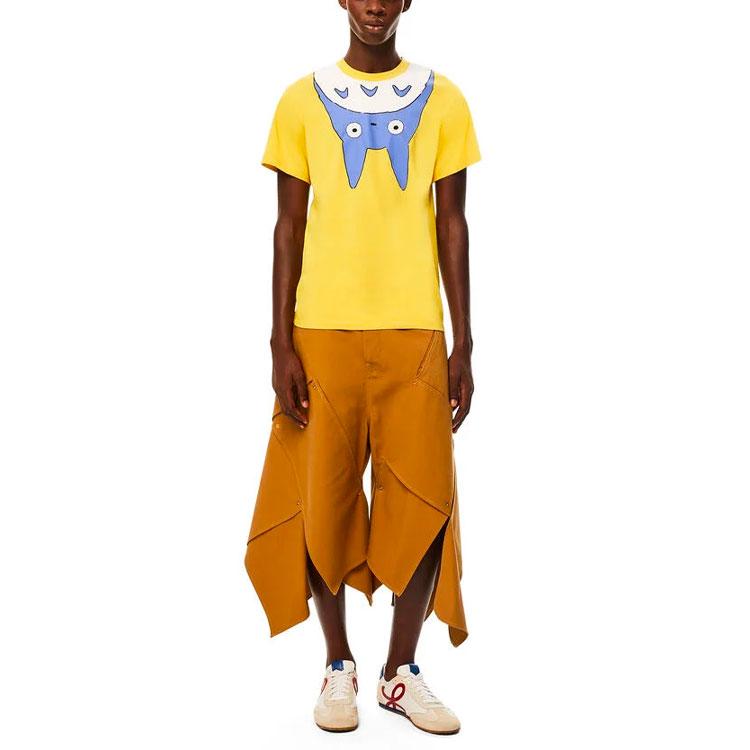 LOEWE T-Shirts Unisex Yellow Crew Neck Moderate Straight Fit S848Y2-2X03