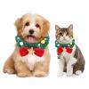 Christmas Pet Costume Dog Cats Neck Jewelry Bowknot Collar Necklace Pet Birthday Supply Dog Collar Soft Pompoms