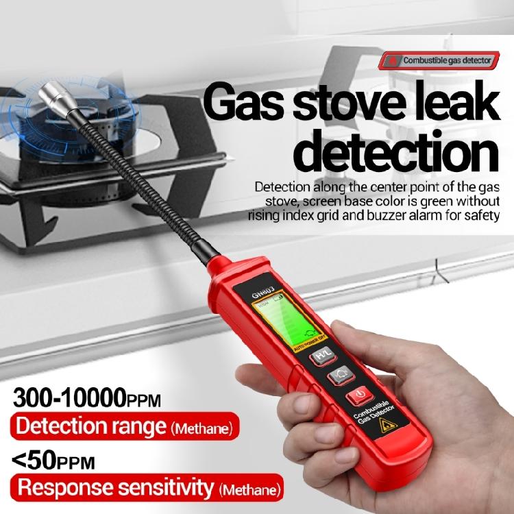 Combustible Gas Leak Detector 300-1000PPM Flexible Portable Natural Gas Detector