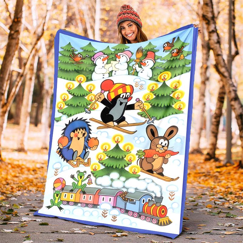 KRTECEK Flannel Blanket Soft Warm All-Season Throw, Design for Camping, Car Travel, Hiking Sofa, Bed, Office Perfect Gift for Parties