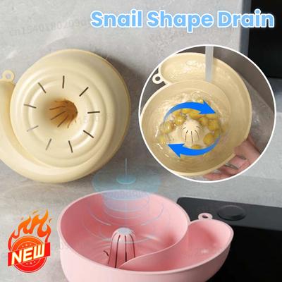 2-In-1 Snail Shape Drain Automatic Cleaning Basket Fruit Plate Filter Household Food Grade Fruit Washing Kitchens Accessories