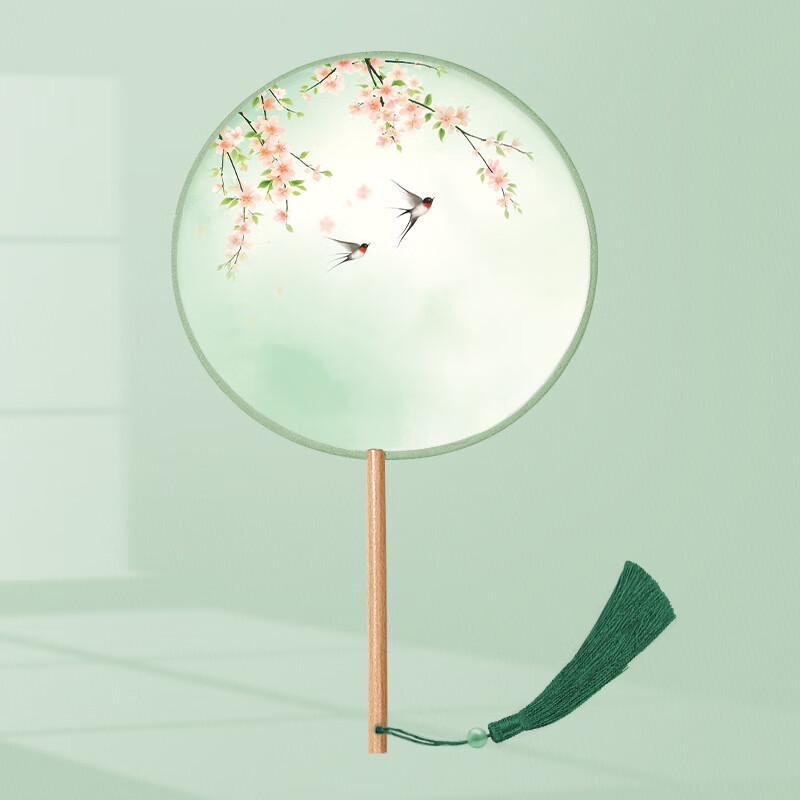 Вышитый шелковый круглый веер в стиле ханьфу