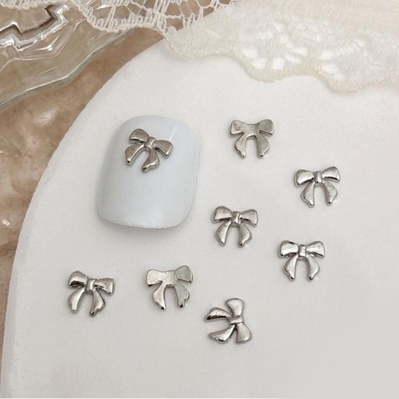 20pcs Metal Bowknot Nails Art Decoration 3D Nail Charms for Women Nails Art