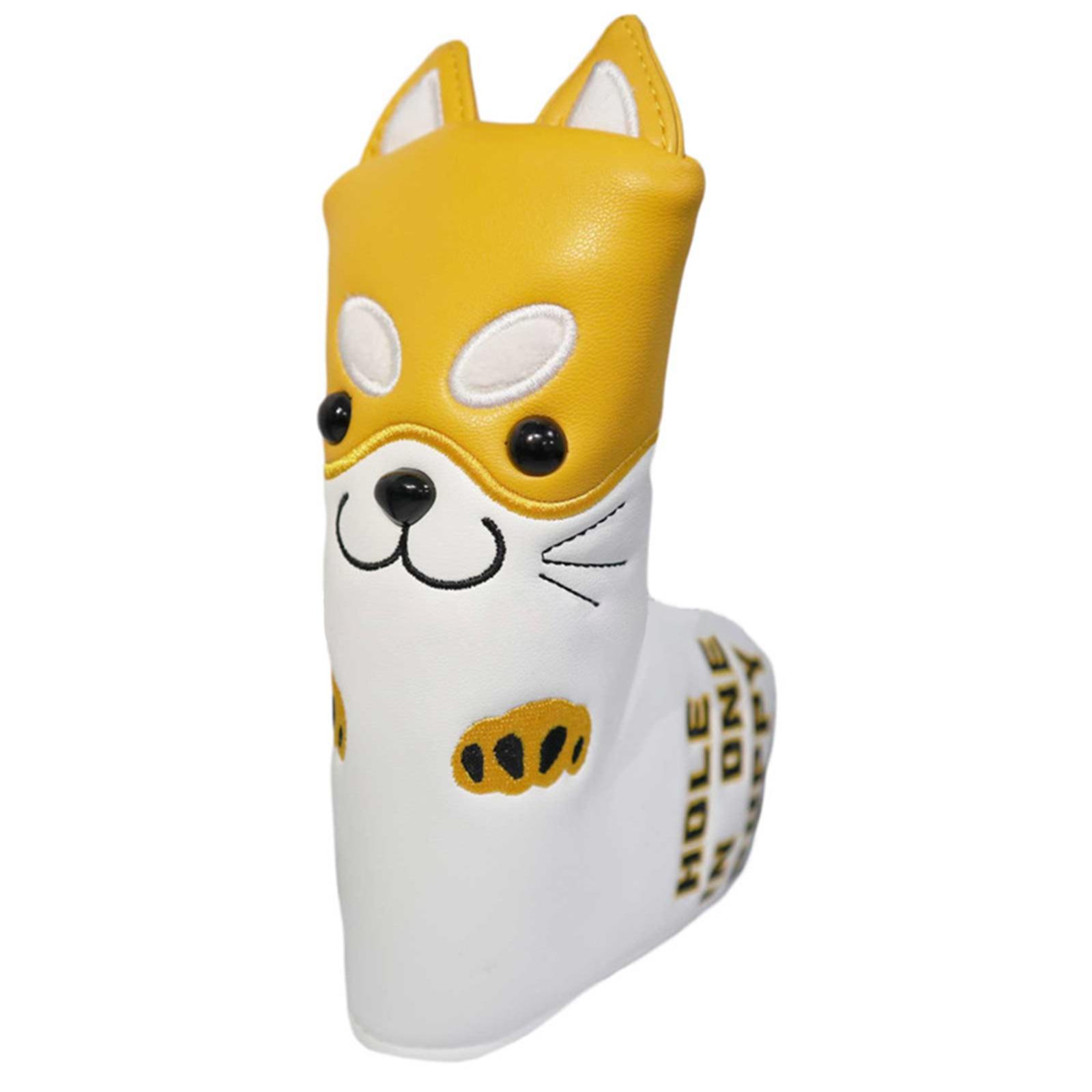 

PU Leather Golfs Headcover Protective Cover Rod Head Cases Cartoon Dog Pattern Golfs Iron Head Cover Golfs Accessories жёлтый
