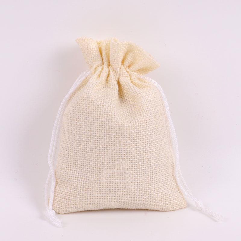 Drawstring Linen Jewelry Gift Bag - Composite Linen Storage Bag Available