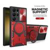 Armor Case for Samsung Galaxy S25 Ultra – Magnetic 360° Rotating Stand Sliding Window Shockproof Full Cover fon Samsung S25/S24/S23/S22/Ultra/Plus/Fe