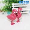 Cartoon Flamingo LED Flashlight Sound Keychain Key Ring Bag Hanging Pendant Gift
