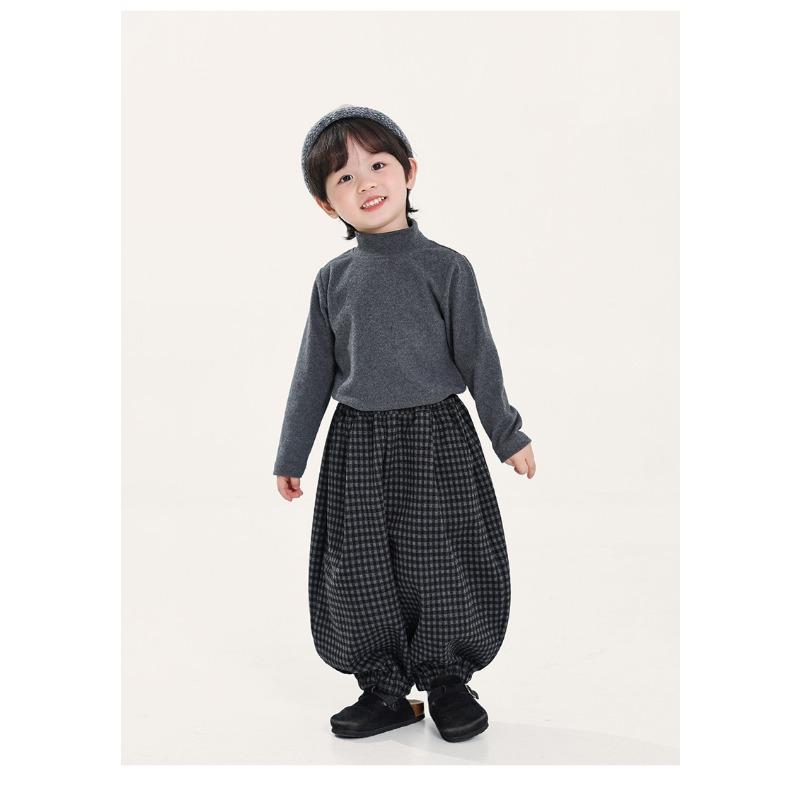 Kids Boys Solid Half Turtleneck Long Sleeve Warm Winter Inner Base Shirt